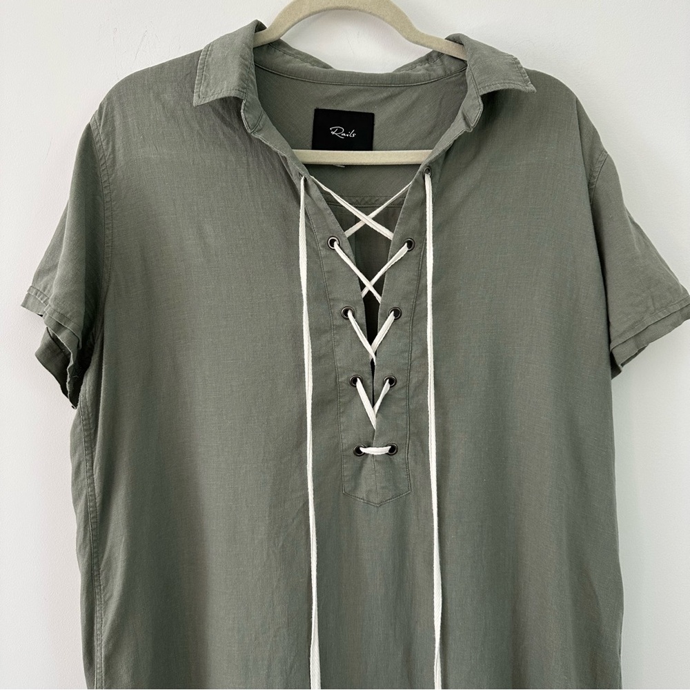 RAILS Rocky Lace Up Dress Sage - Picture 5 of 13
